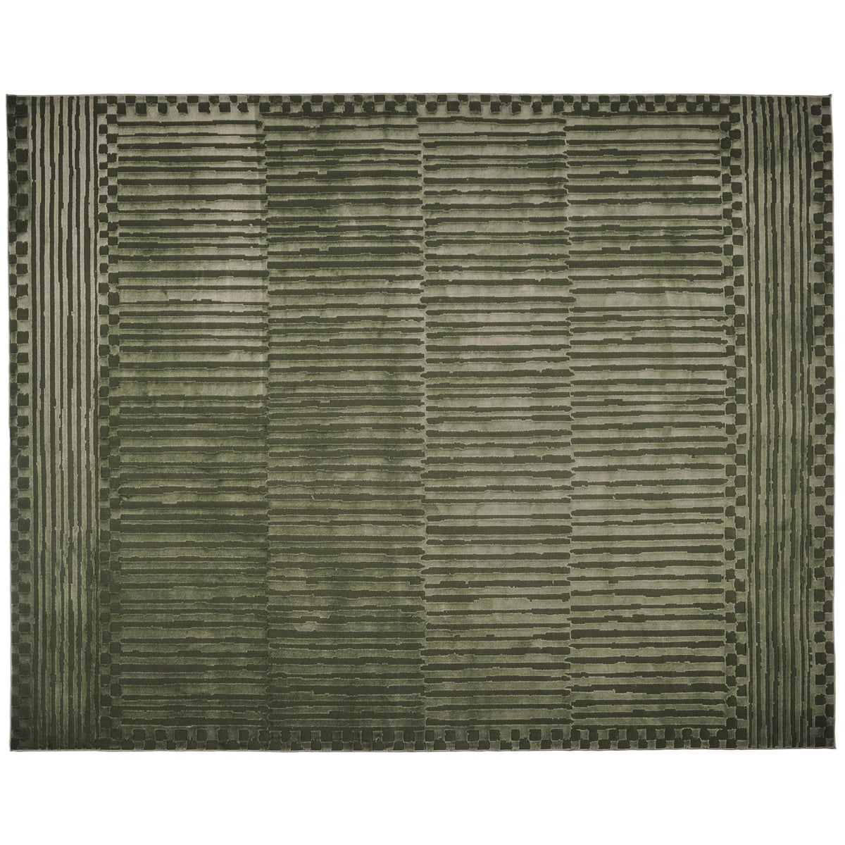 Revival Rugs Soloba 8'x10' Area Rugs for Living Room Bedroom Dining Room - Washable, 100% Recycled, Oeko-TEX Certified, Modern, Medium Pile, Green