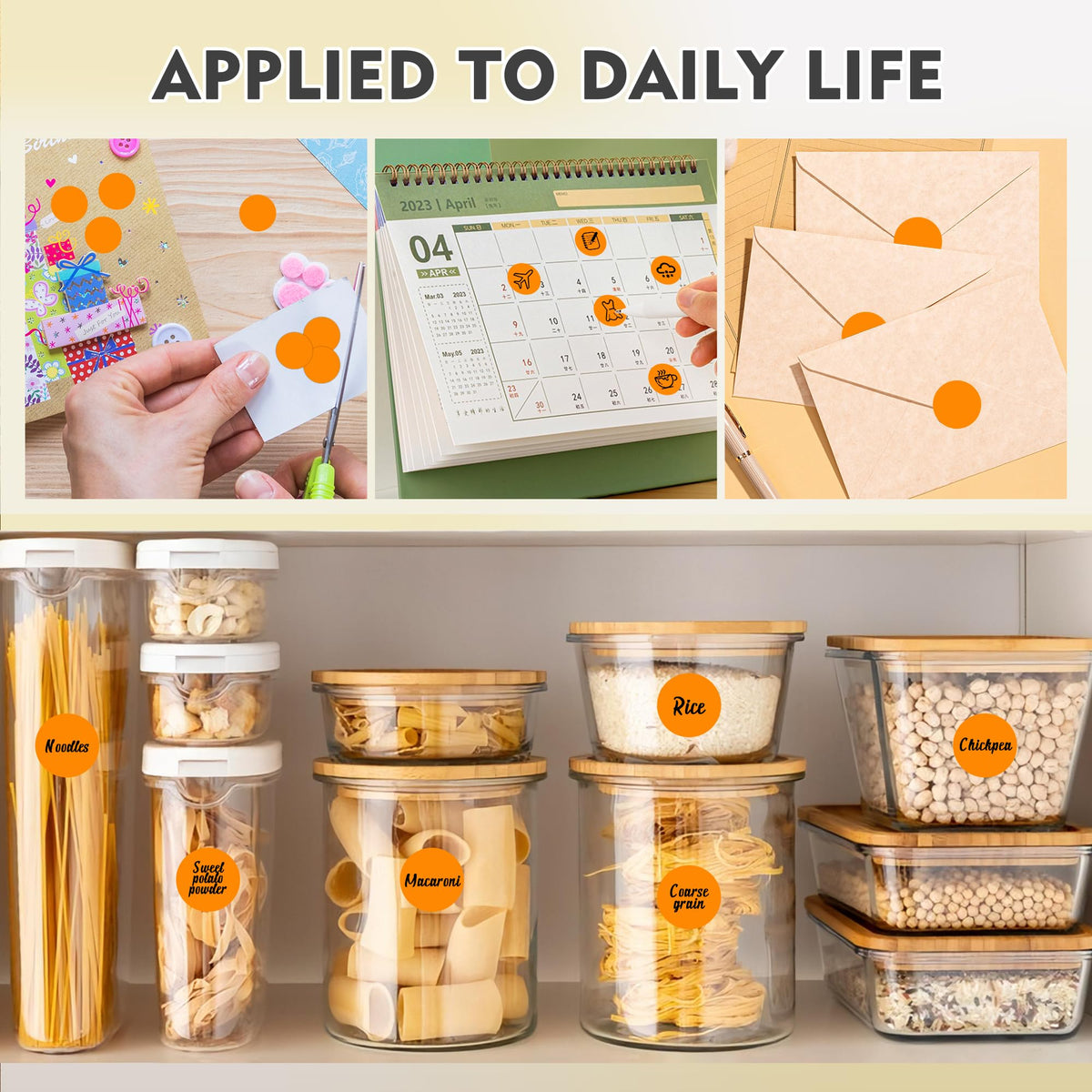 PARLAIM Color-Coded Dot Stickers 1 inch Permanent Adhesive Round Labels for Office Garage Sale Polka Circle Dot Label Sticker Orange 4 Rolls