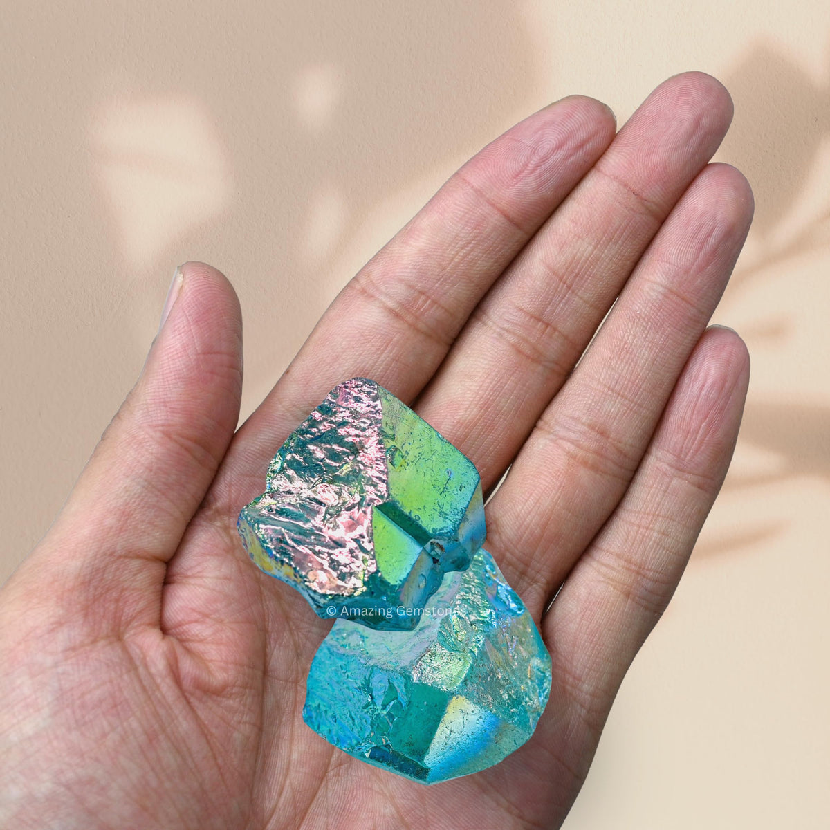 Amazing Gemstone Aqua Aura Quartz Raw Crystals and Healing Stones, Natural Rocks for Meditation and DIY Raw Stones and Crystals (1 lb)