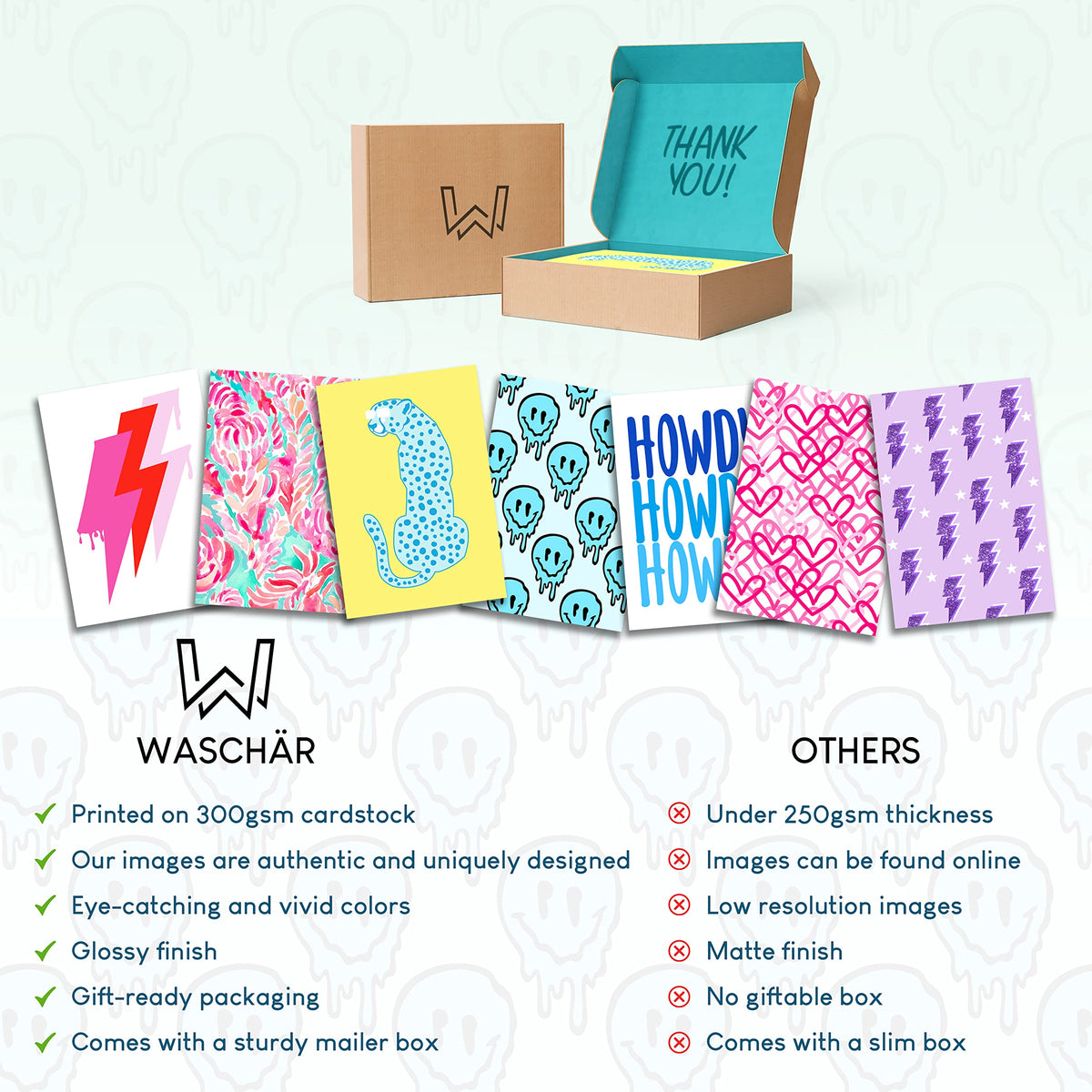 Waschbär Aesthetic Pictures Wall Collage Kit, Preppy Room Decor, 50 PCS Trendy Dorm Decorations for Teens and Young Adults, Preppy Things, Posters for Room Bedroom
