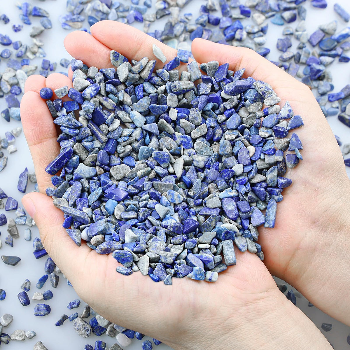 ZHIYUXI Lapis Lazuli Crystal Chips Bulk Fish Tank Decorations Aquarium Rocks Gravel Vase Filler Stones Crystals for Candle Making Witch Kit Gravel for Plants Quartz Sand Gemstone 0.22 lbs