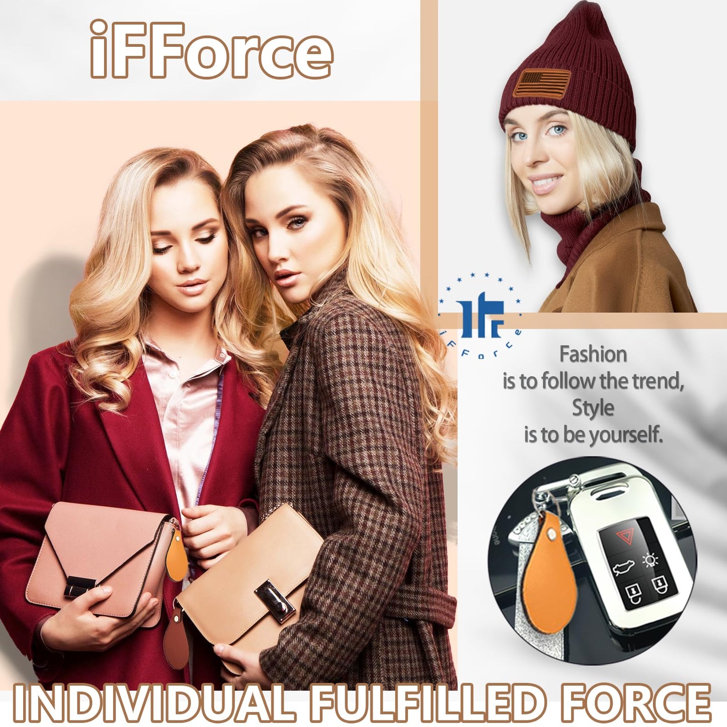 iFForce Laser Engraving Blanks - 60pcs Leatherette Khaki & Brown Hat Patches - PU Leather Iron on Hat Patches for DIY Custom Laserable Engravable Craft Gifts