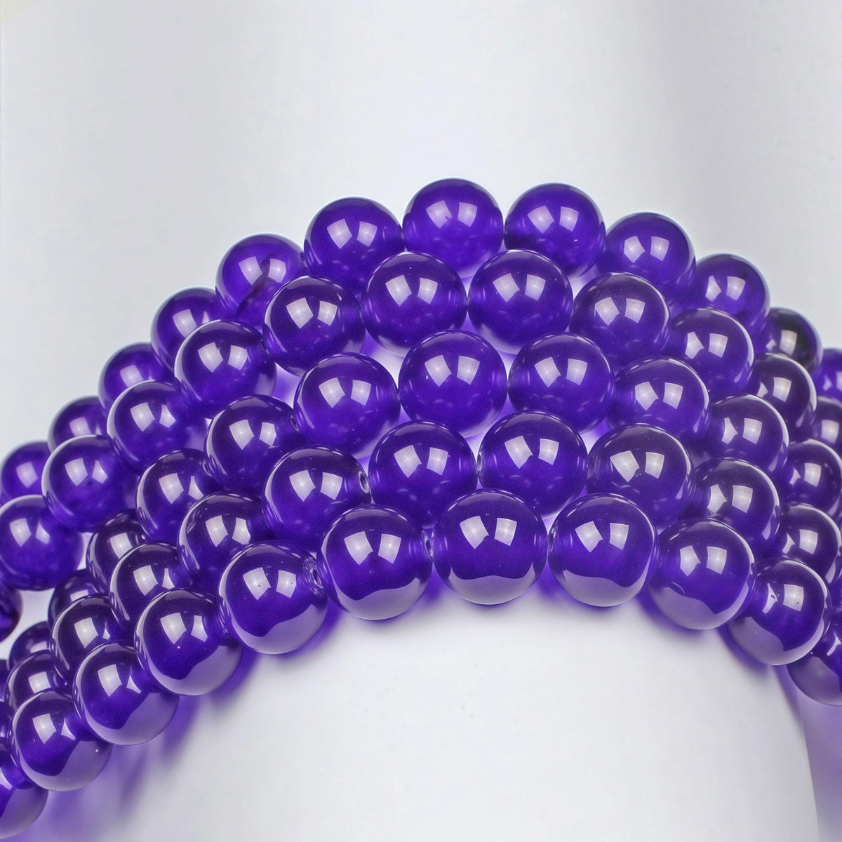 MJDCB Stone Beads Purple Jade Round Loose Beads for Jewelry Making DIY Bracelet Necklace (8mm)
