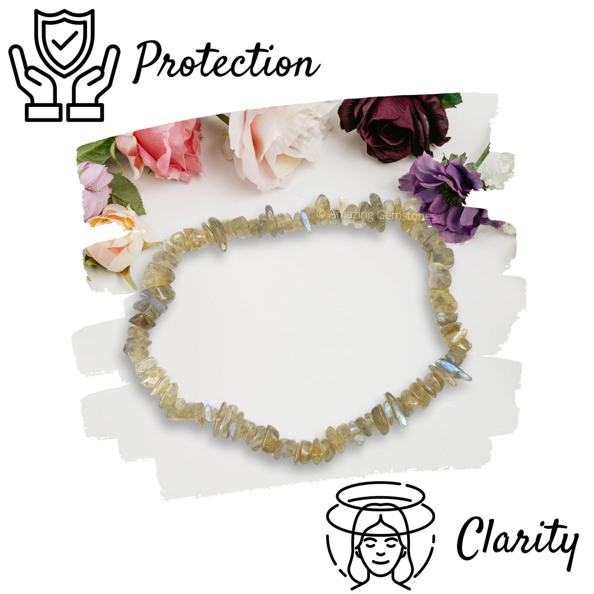 Amazing Gemstone Chips Bracelet (Labradorite)