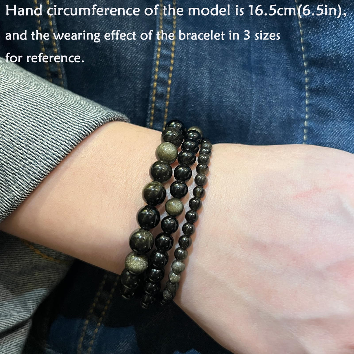CHCCOYE 4mm Natural Healing Gemstone Bracelet Handmade Yoga Stretch Elastic Bracelet Stress Relief Crystal Jewelry for Men and Women (4mm, Golden Obsidian)
