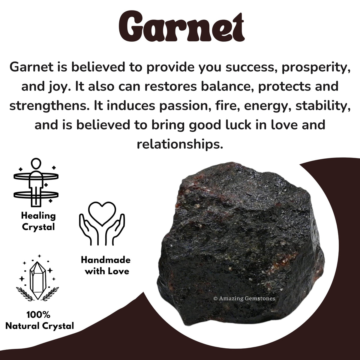 Amazing Gemstone Garnet Raw Crystals and Healing Stones, Natural Rocks For Tumbling - DIY Raw Stones And Crystals (1 Piece)