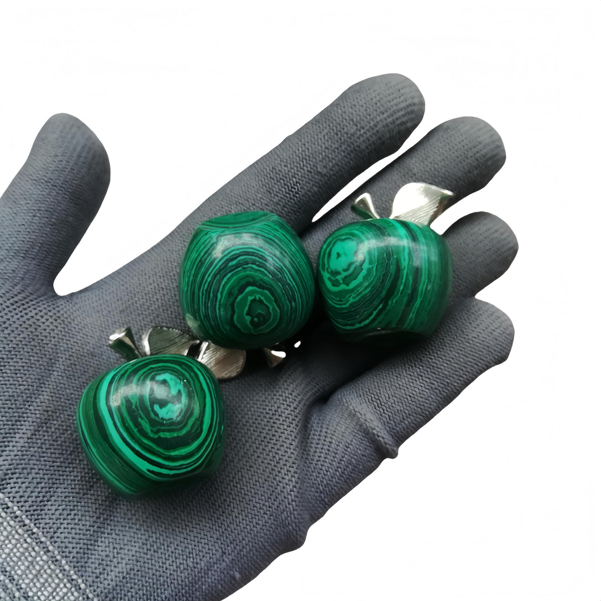 Sunshcat Synthetic Malachite 1.18 Inchs Apple Crystal and Healing Stone Statues,Room Decoration Christmas Decorations Thanksgiving Gifts Office Gifts Collectibles