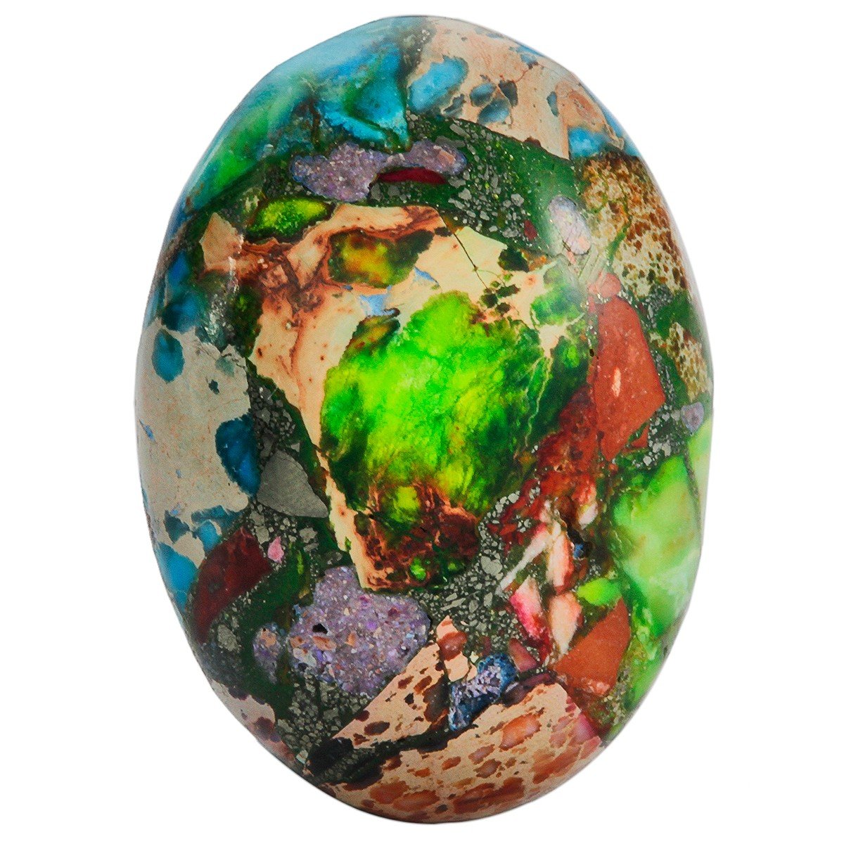 rockcloud 18x25mm Oval Cabochon Flatback Semi-precious Stones Sea Sediment Jasper for Jewelry Making Pack of 5