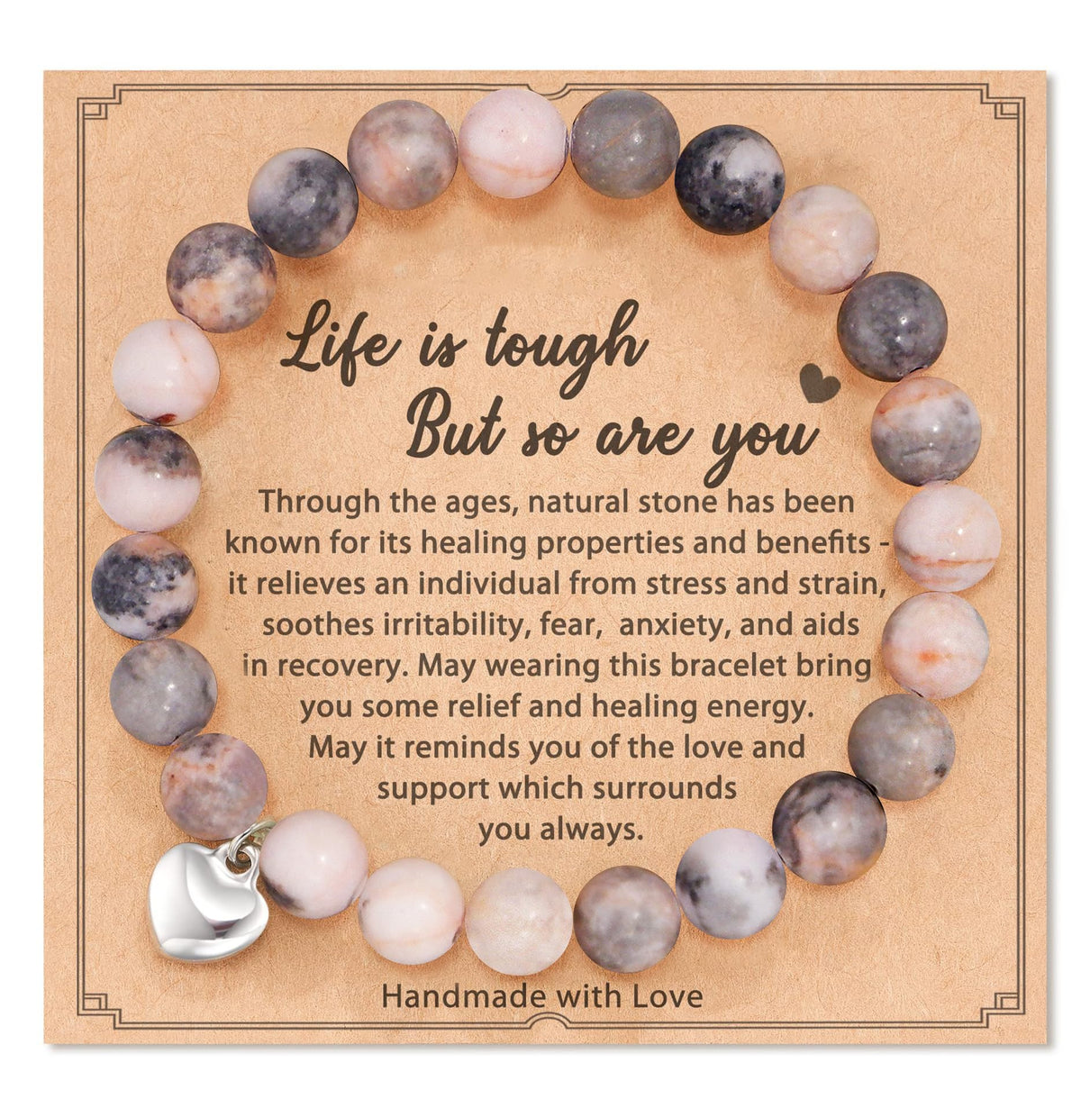 KORATER Get Well Soon Gifts for Women,Natural Stone Healing Bracelet, Inspirational Gifts for Women Teen Girls