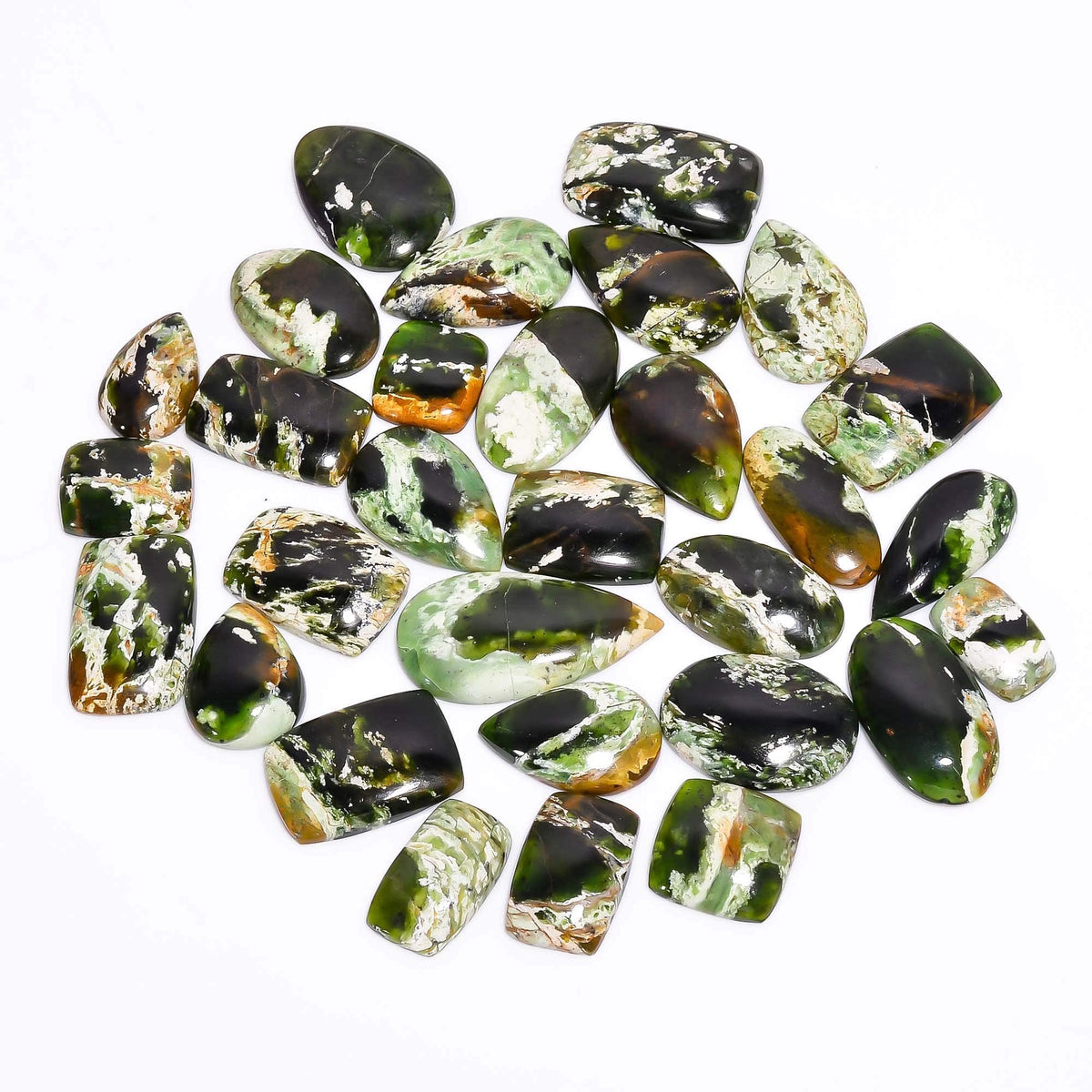 GEMKORA™ 4 to 5pcs Natural Chrome Chalcedony Gemstone Wholesale Cabochons Lot, Jewelry Making Loose Gemstone, Polished Specimen, DIY, Wire Wrapping, Reiki, Healing Crystals, Bulk Gemstone Deal