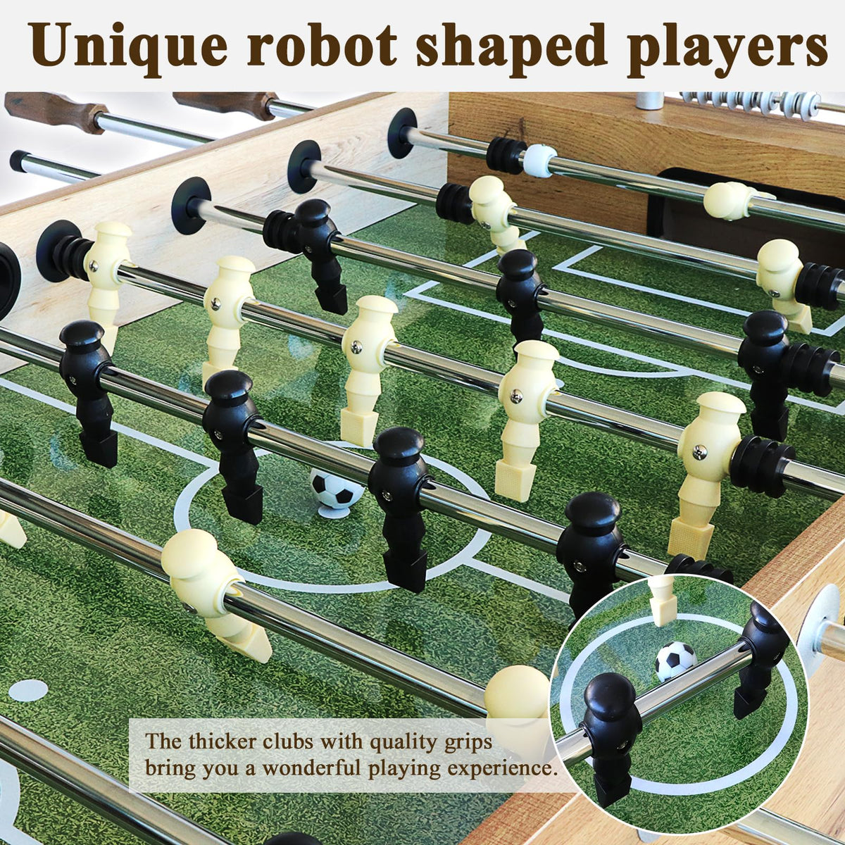 Seydrey 55" Competition Sized Foosball Table, Arcade Table Soccer for Home with Leg Levelers & Heavy-Duty Legs