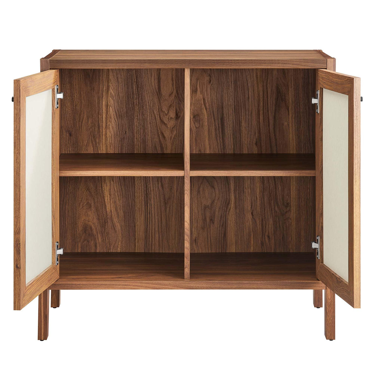 Modway Capri 33 Inch Sideboard Walnut, Hallway or Entryway Storage Cabinet with Doors, Mid-Century Modern Buffet Table or Credenza for Living or Dining Room