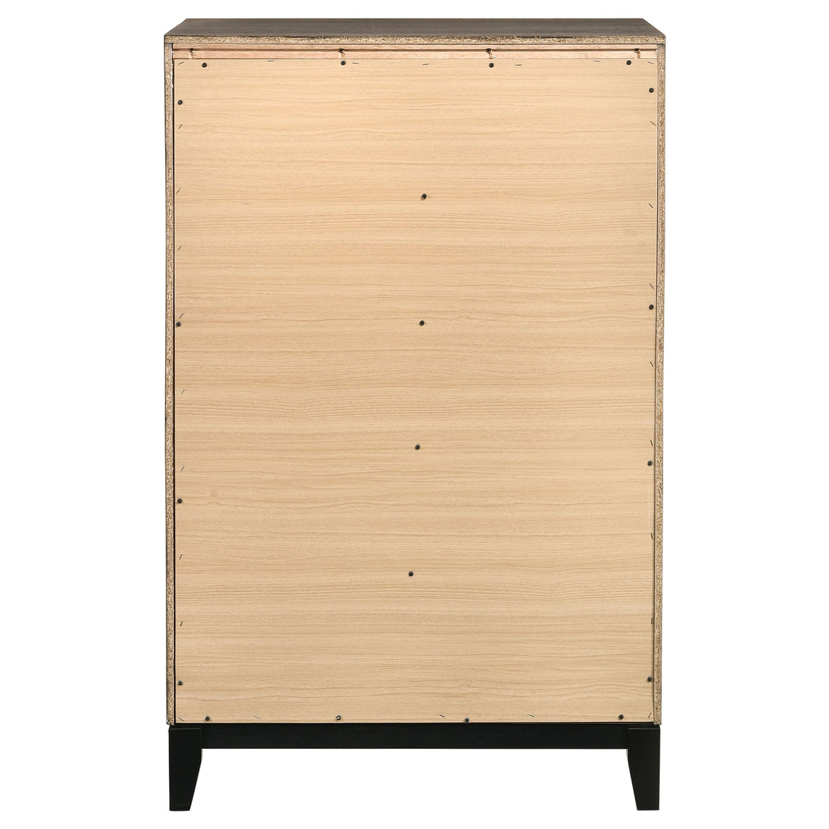 Coaster Home Furnishings - Watson - Wood - 5-Drawer Chest with Groove-Detailed Fronts, Black Legs, and Nickel Pulls - Bedroom - Gray Oak - 212425