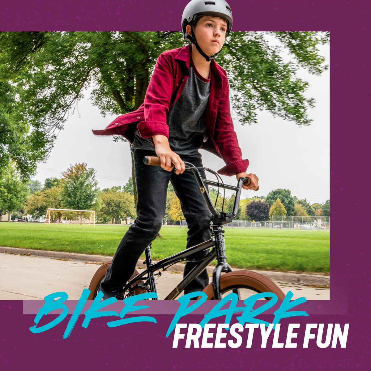 Mongoose Legion L10 Kids Freestyle Sidewalk BMX Bike, Beginner Riders, Boys and Girls, 20-inch Wheels, Hi-Ten Steel Frame, Micro Drive 25x9T BMX Gearing, Red