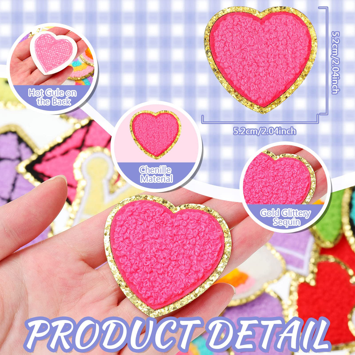 Yilloog 48 Pcs Self Adhesive Iron on Patches Chenille Embroidered Iron Sew on Patches Applique Santa Snowman Gingerbread DIY Accessory for Clothes Hats Jeans Dress Socks(Vivid)