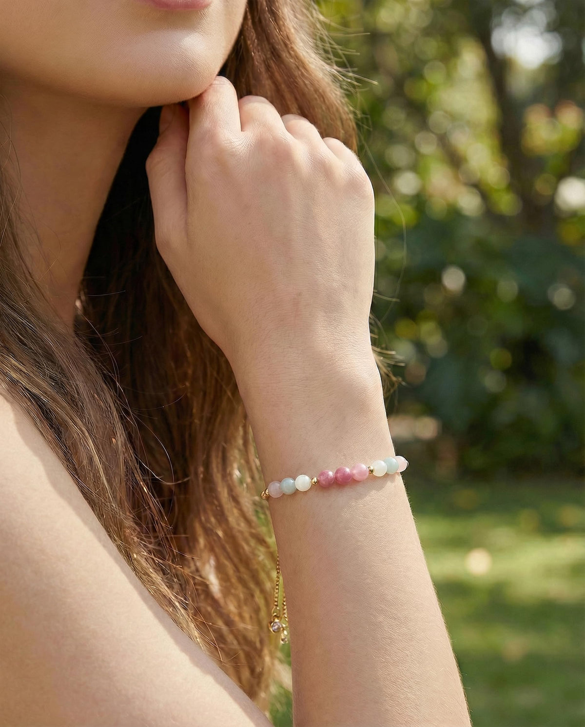 HGDEER Anxiety Relief Items Crystals Beaded Bracelets for Women, Stress Healing Moonstone Rose Quartz Stone Mental Health Gifts Anti Panic Attack Comfort Natural Spiritual Protection Calming