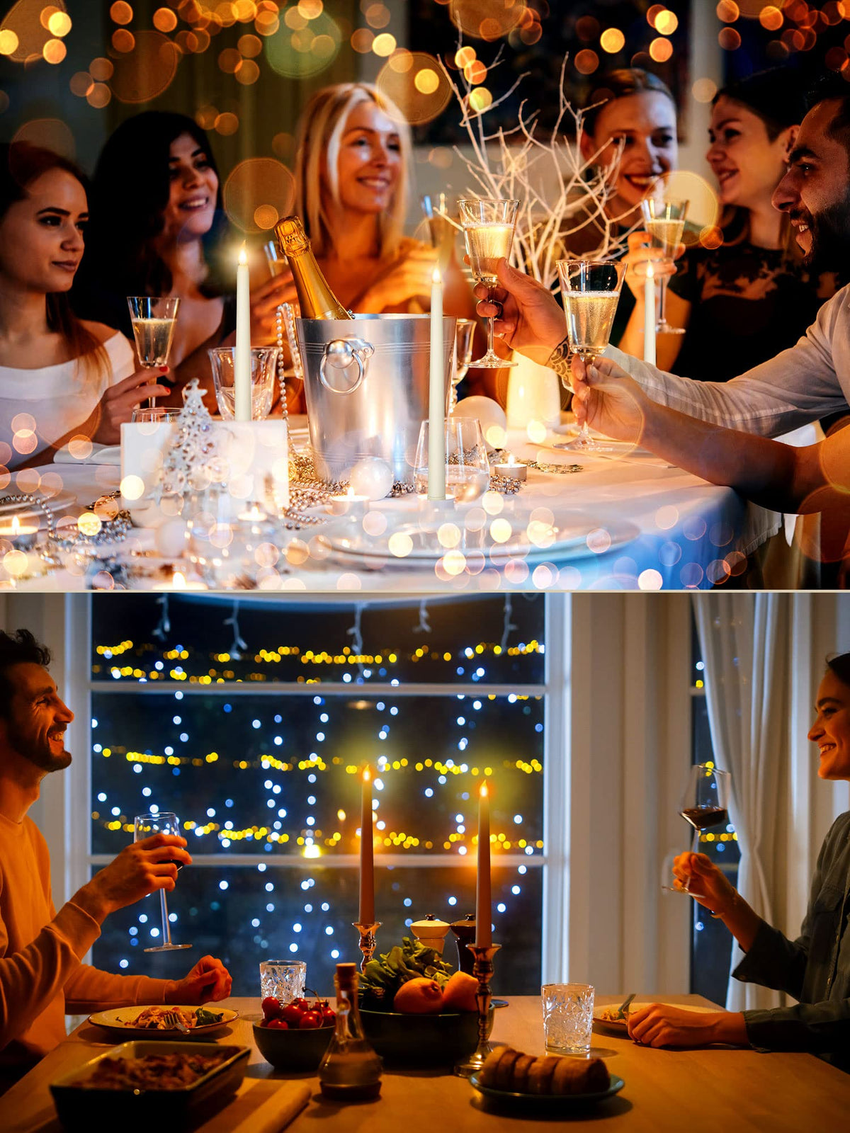 Retisee 100 Pcs 11 Inch Flameless Taper Candles LED Candles Bulk Battery Operated Taper Candle Flickering LED Candlesticks for Valentines Birthday Wedding Party Decor (Classic Style,Ivory)