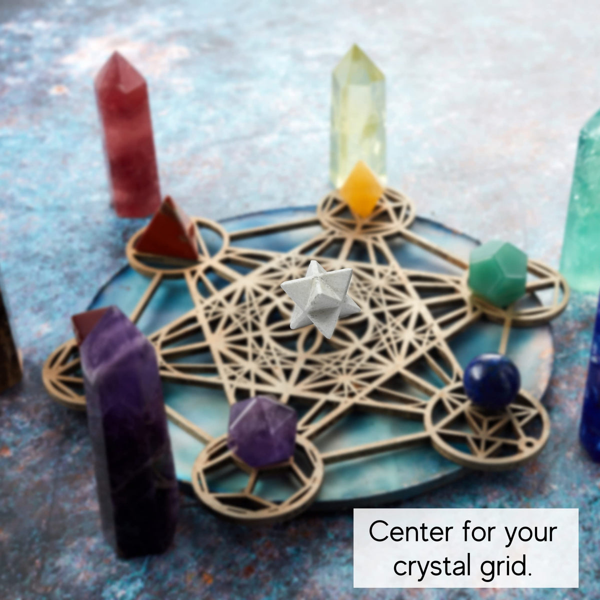 Amazing Gemstone Snow Quartz Merkaba Crystal - 0.75 Inches Metaphysical Merkaba Star for Meditation - Energetic Tetrahedron Crystal and Healing Stones and Healing (15-20mm)