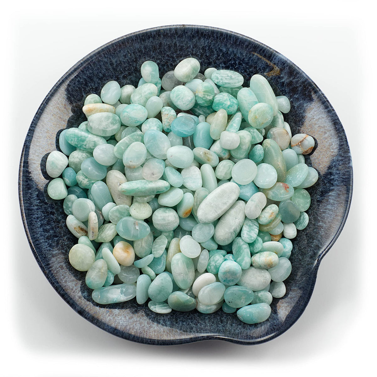Cherry Tree Collection 1/2 Pound Polished Tumbled Gemstone Chips, Pebbles, Crystal Chips Bulk for Jewelry Making, Healing, Plants, Succulents, Aquariums, Decoration, Chakra (Amazonite-L)