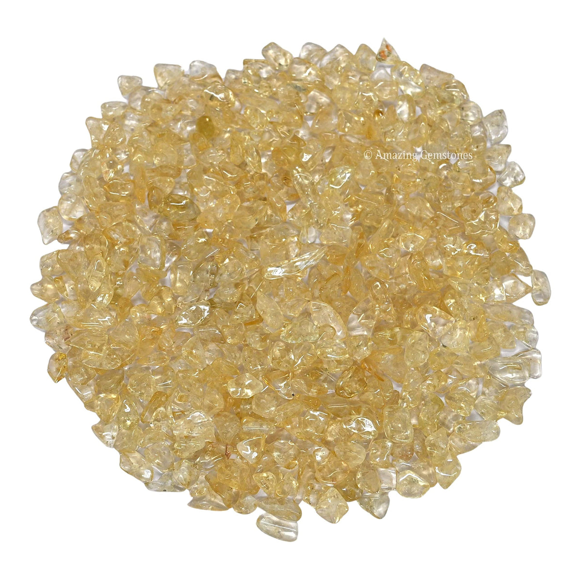 Citrine Pre Drilled Crystal Crushed Chips Beads for Bracelets Making, DIY Handmade Natural Healing Crystals (25 Inch Strand)