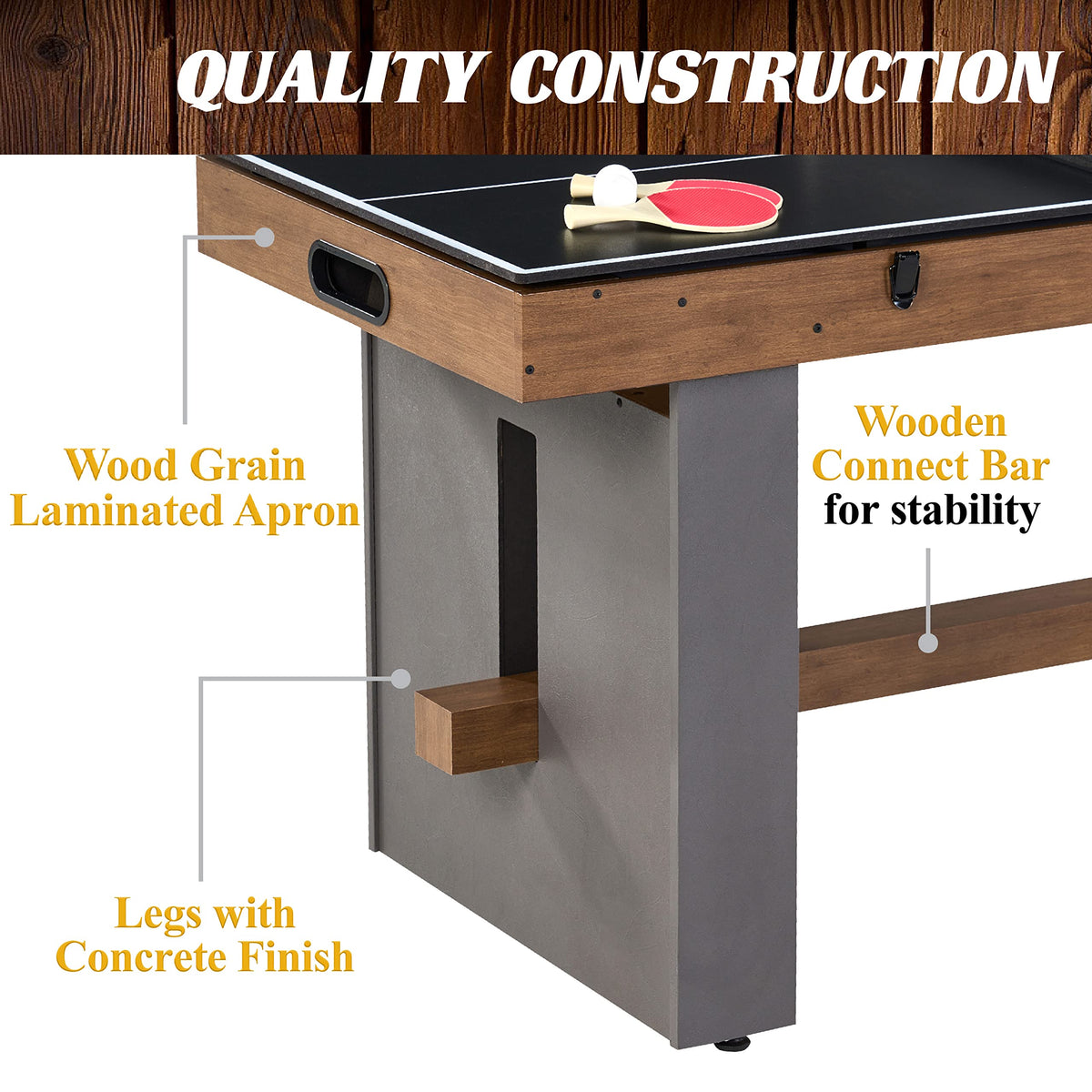 Barrington 3-in-1 Combination Game Table 54”, Foosball, Air-Powered Hockey and Table Tennis Combo Table, Multi Game Table Perfect for Family Game Rooms, All-in-One Arcade Table