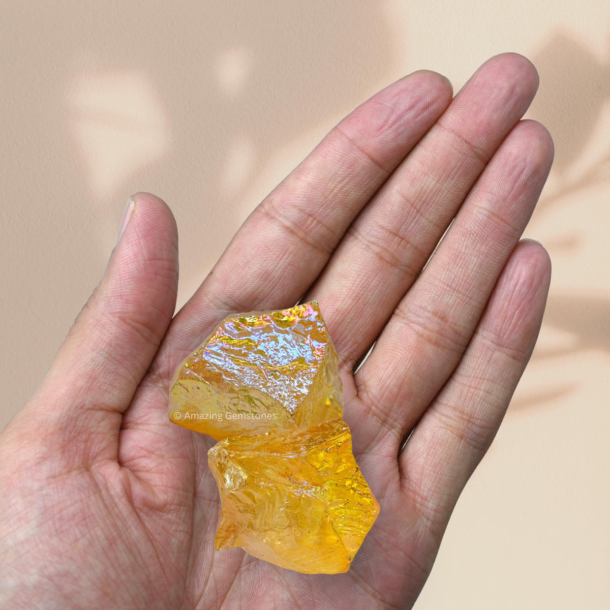 Amazing Gemstone Yellow Aura Quartz Raw Crystals and Healing Stones, Natural Rocks for Meditation and DIY Raw Stones and Crystals (1 lb)