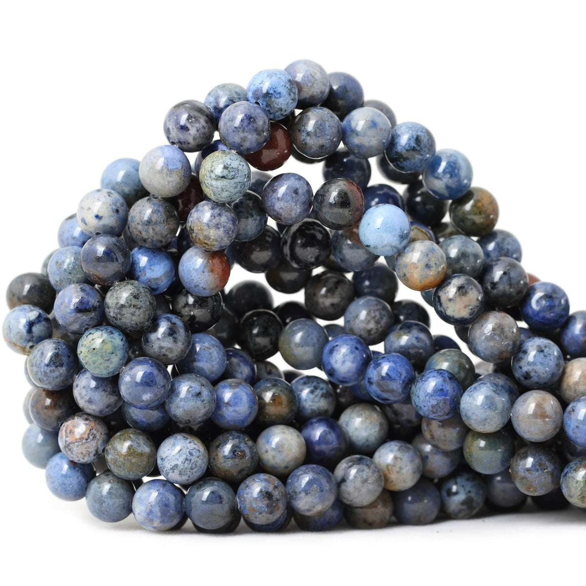 CHEAVIAN 45PCS 8mm Natural Sunset dumortierite Gemstone Beads Round Loose Beads for Jewelry Making 1 Strand 15"