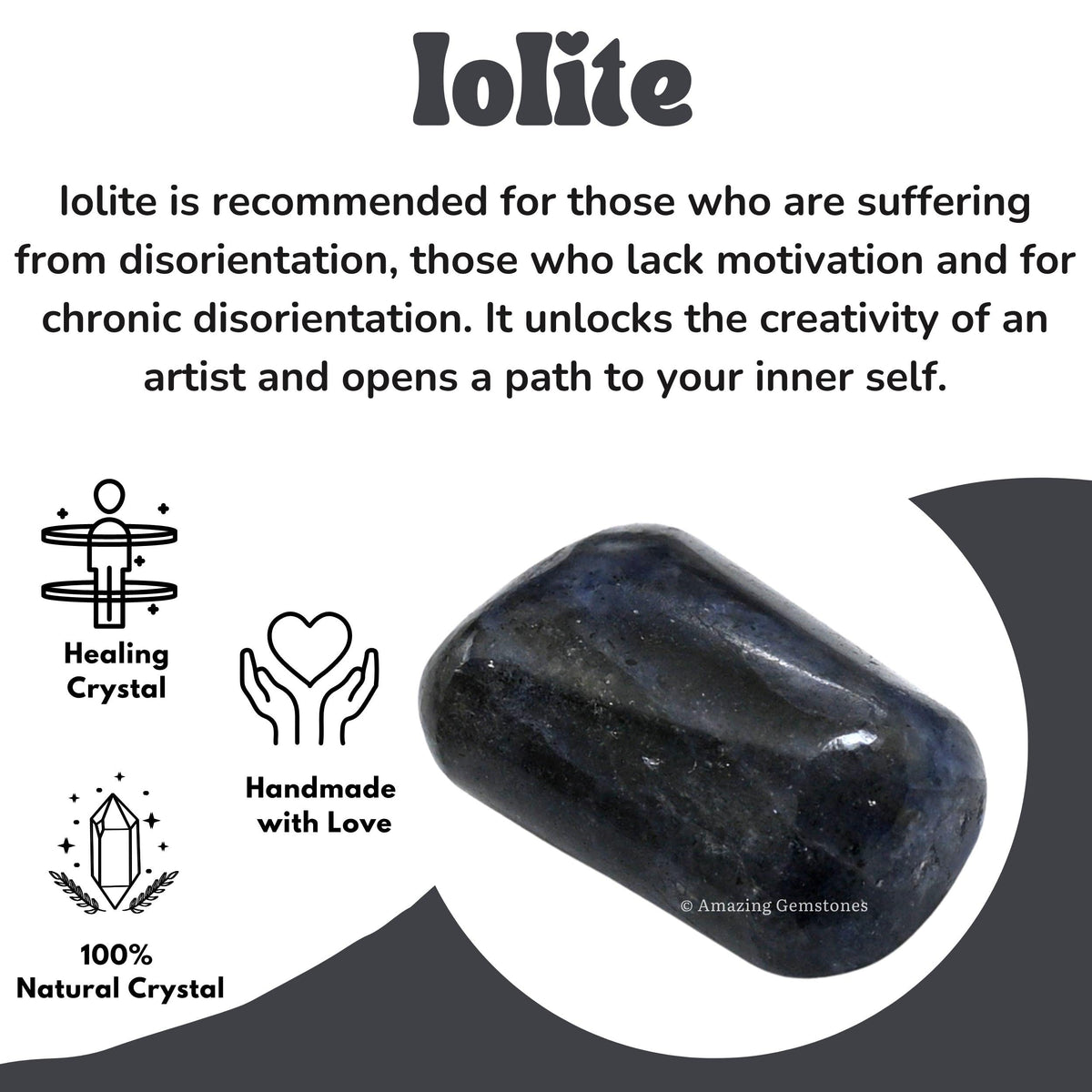 Amazing Gemstone Iolite Crystals and Healing Stones Tumbled - 1000+ Carats Iolite Stone Gem Stones, Natural Healing Stones for Energy Balance, Stress Relief - Premium Polished Gems Rocks