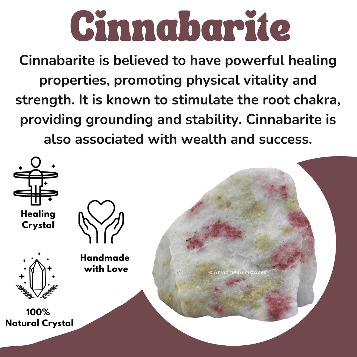 Amazing Gemstone Cinnabarite Raw Crystals and Healing Stones, Natural Rocks for Tumbling - DIY Raw Stones and Crystals, 2 Pieces