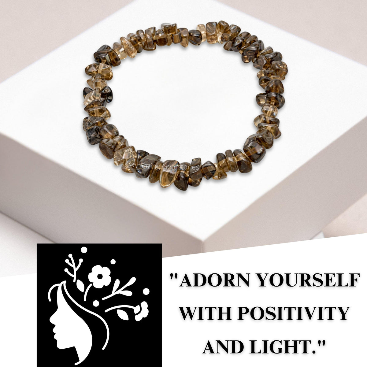 Amazing Gemstone Chips Bracelet (Smoky Quartz)