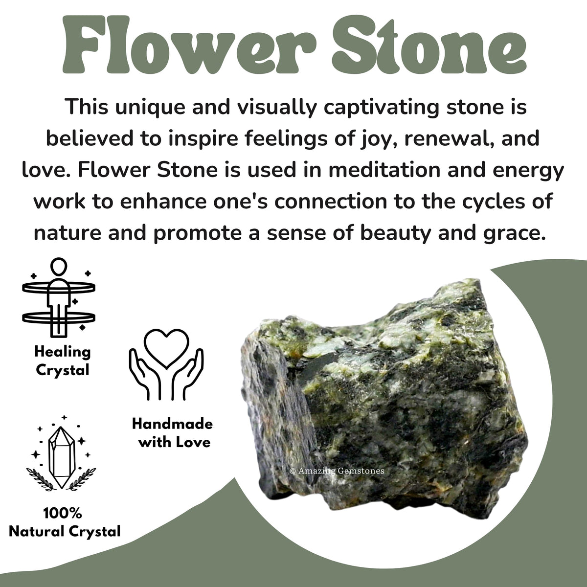 Amazing Gemstone Flower Stone Raw Crystals and Healing Stones, Natural Rocks for Tumbling - DIY Raw Stones and Crystals, 2 Pieces