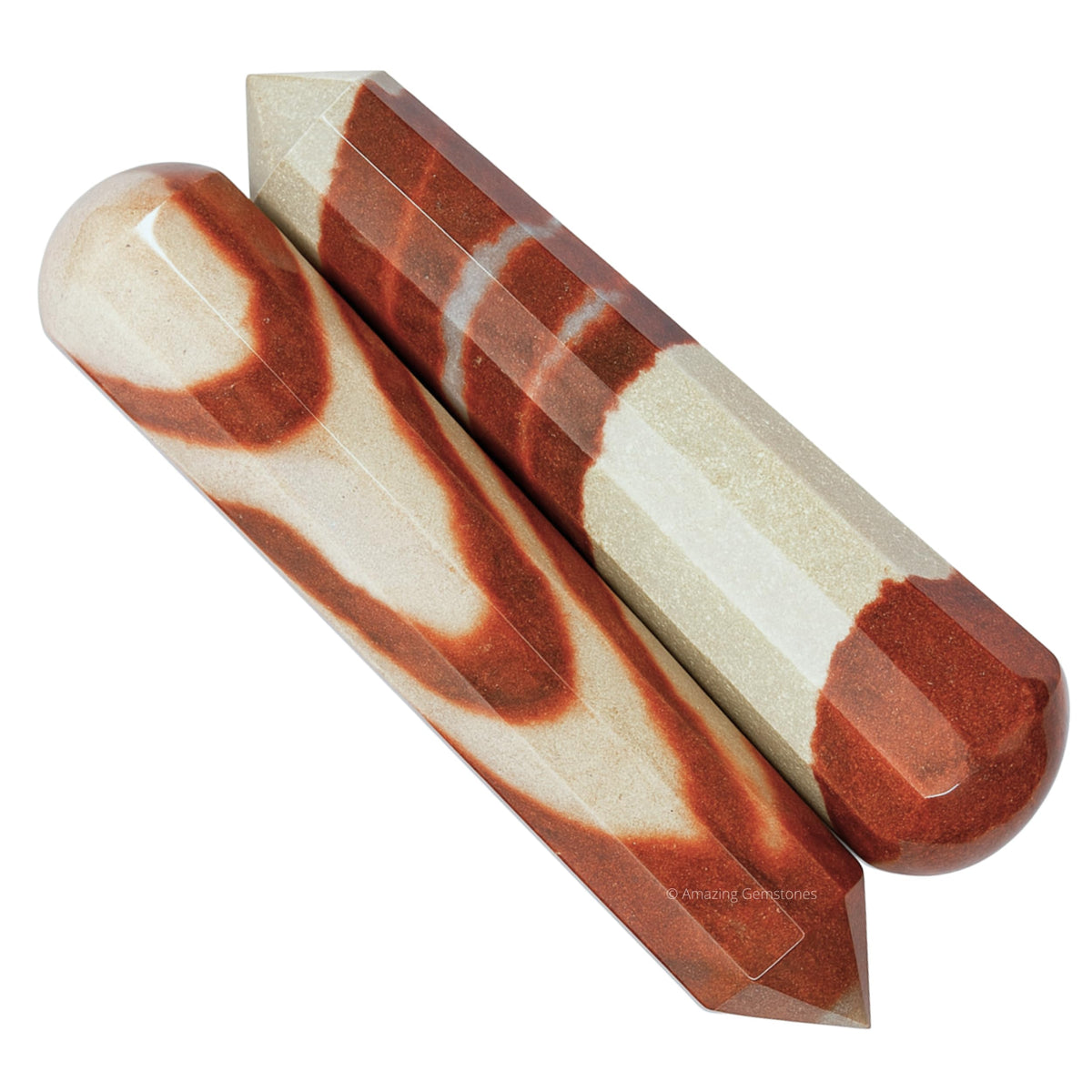 Amazing Gemstone Narmada Shiva Lingam Crystal Wand Massage Stick - Pelvic Wand Gua Sha for Adults - Crystals and Healing Stones Massage Wands for Adults Gifts (Pointed)