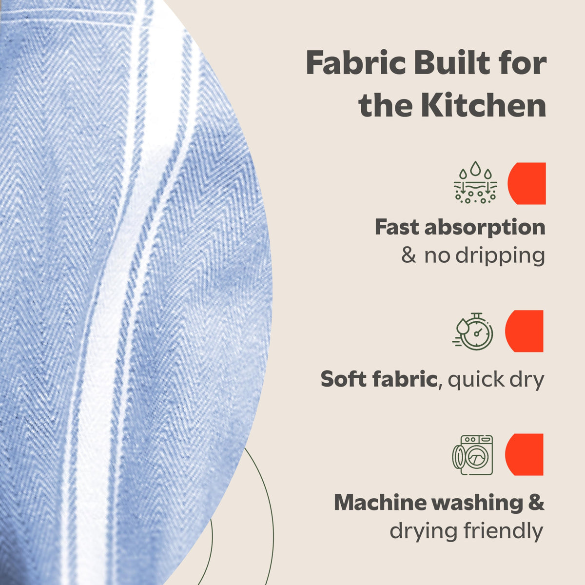 Zeppoli Classic Kitchen Towels - 15 Pack 100% Natural Cotton Towel Set, Reusable Wash Cloths, Absorbent Dish Towels, Machine Washable Hand Towels, Kitchen Essentials - 14” by 25” - Blue Base