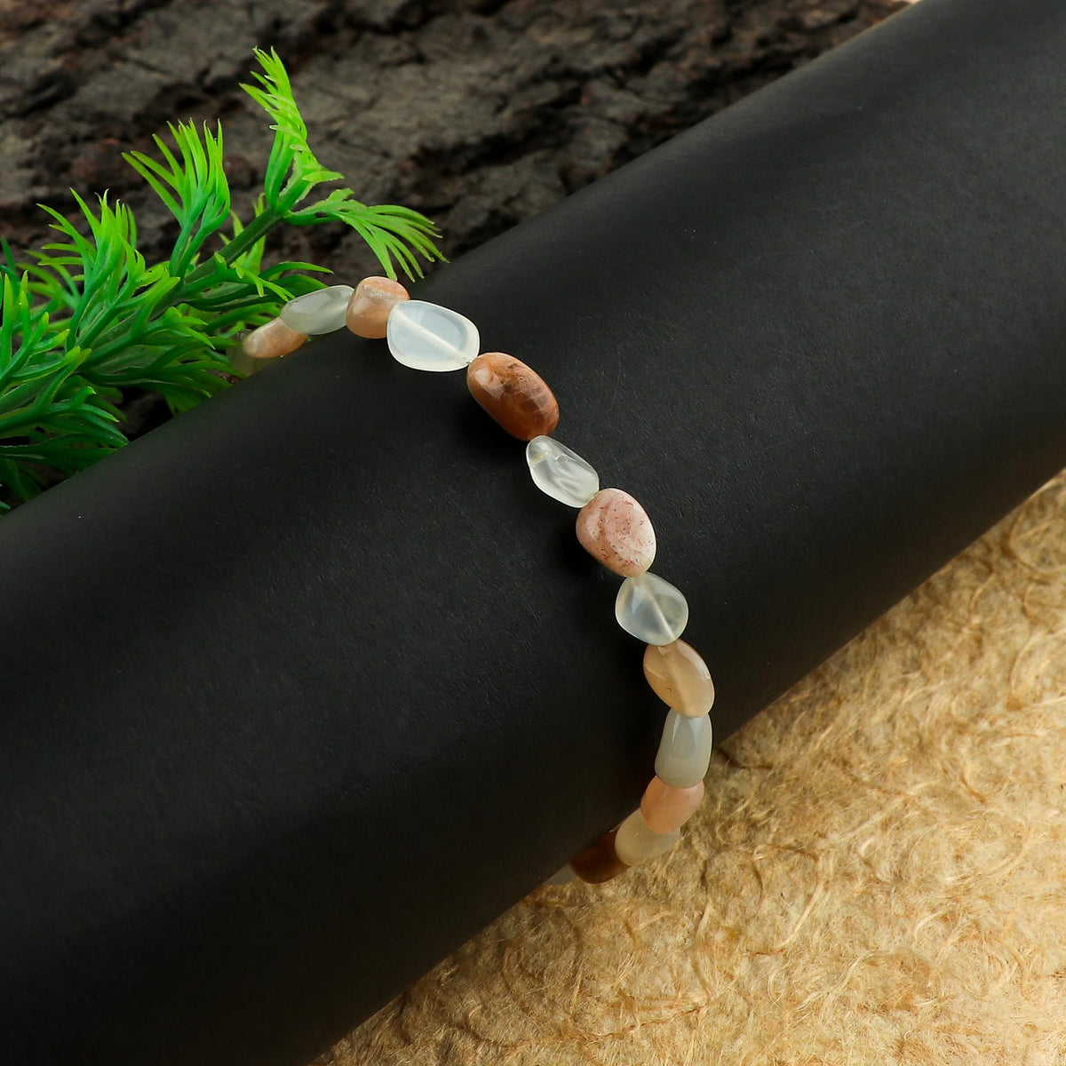 TGH Handmade Multi Moonstone Nuggets Bracelet – Enhances Intuition & Emotional Balance – 14k Gold Plated – Boho Luxe Adjustable Bracelet – 8 Inch – Christmas Gift