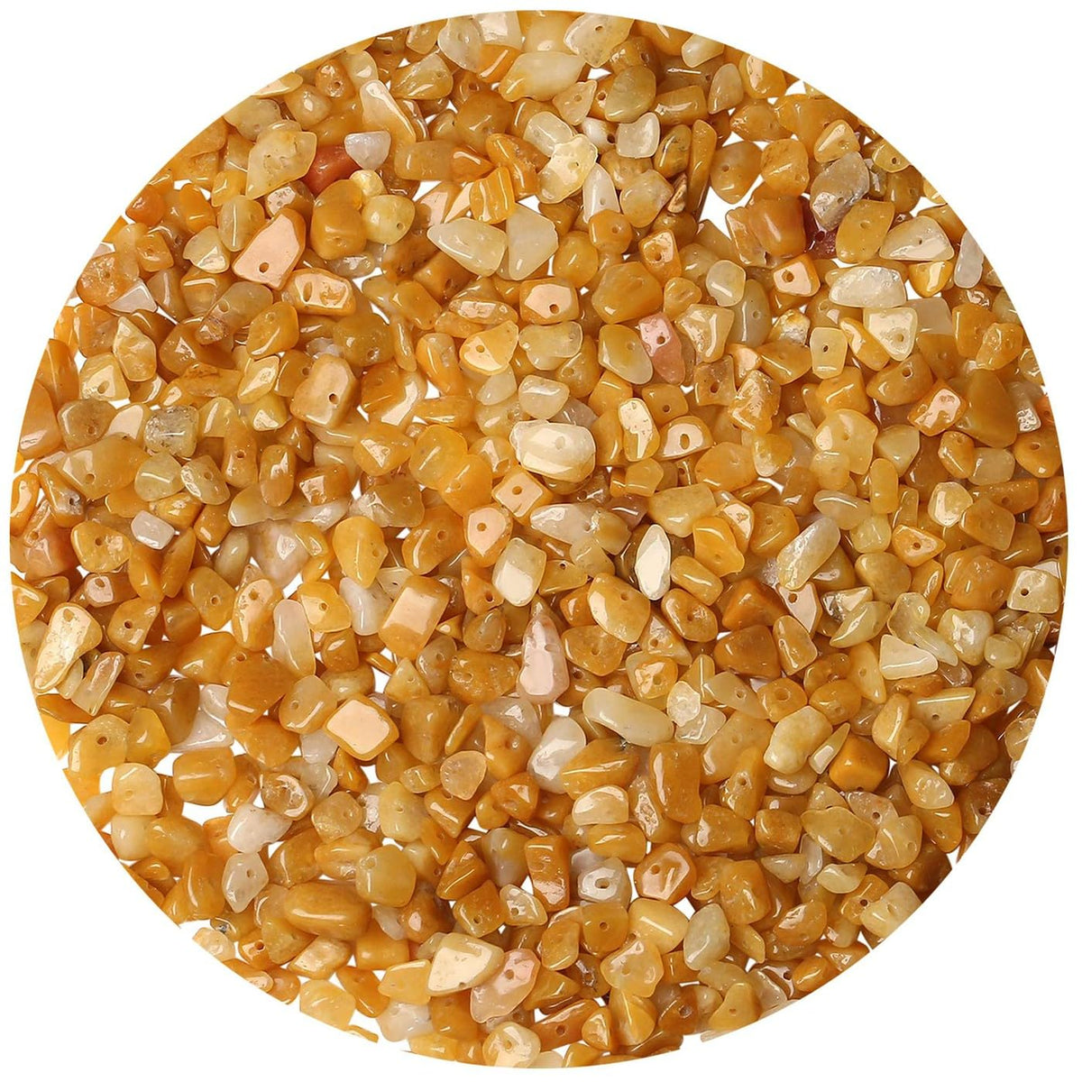 LAIDANLA Yellow Aventurine 400pcs Natural Chip Stone Beads 5-8mm Healing Crystal Irregular Gemstones Drilled DIY Loose Rocks Bead Crystal for Bracelet Earrings Necklace Jewelry Making Crafting