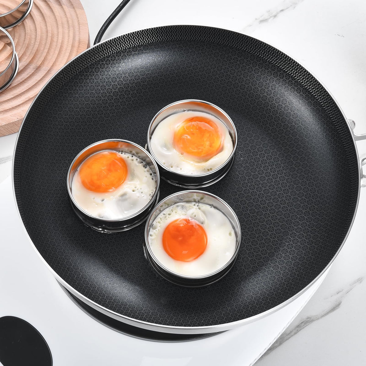 DATANYA 12Packs 4 Inch English Muffin Rings Crumpet Rings Stainless Steel Double Rolled Tart Rings, Round Metal Cooking Pastry Ring Molds for Crumpets baking