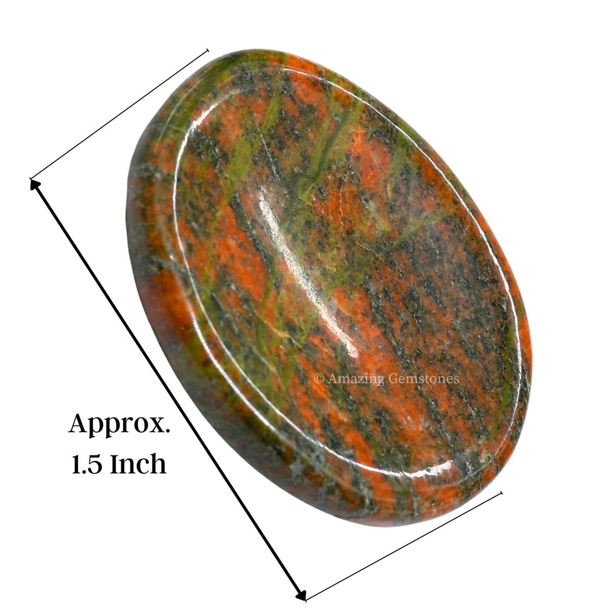 Amazing Gemstone Unakite Worry Stone Crystals and Healing Stones - Worry Stones for Stress Relief - Piedra Crystal Fidget for Meditation, Calming, Relaxation - Unique Stocking Stuffers