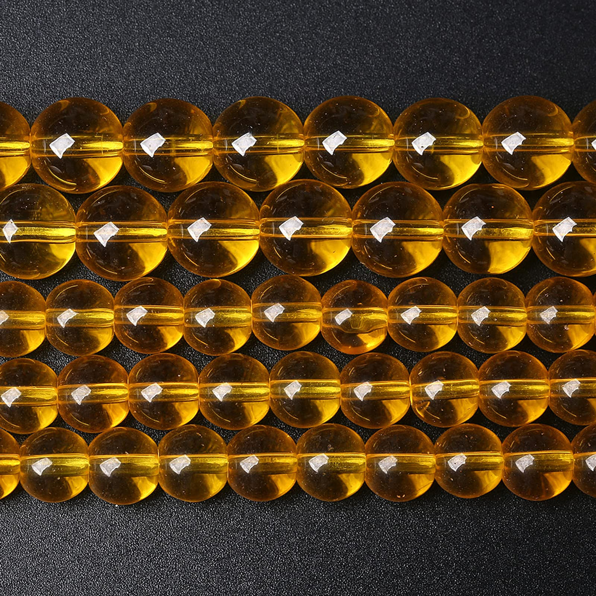 6MM 63PCS Yellow Glass Spacer Loose Beads for Jewelry Making DIY Bracelet Necklace