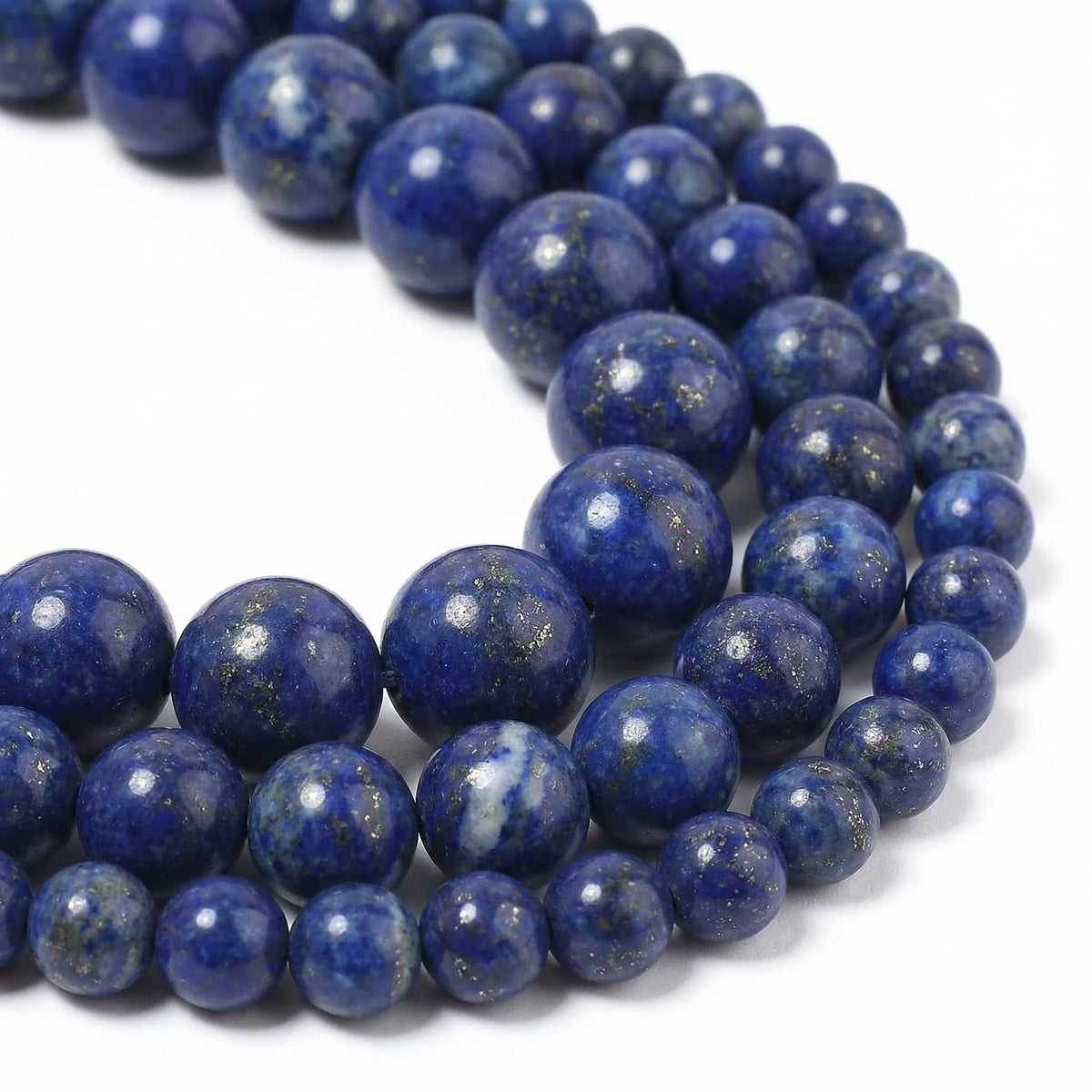 Yochus 60pcs Lapis Lazuli Beads，6mm Healing Power Natural Stone Round Loose Beads for Jewelry Making Earring Necklace DIY Crafts