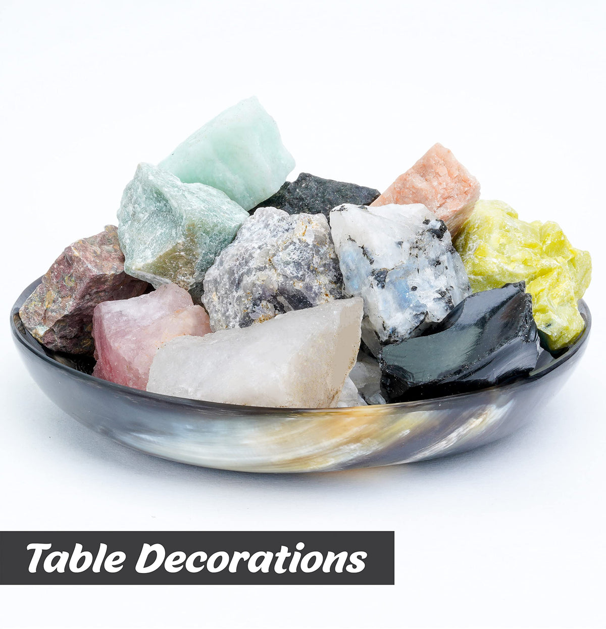 ZAICUS Assorted Raw Stones and Crystals, Rough Gemstones Bulk, Tumbling Bulk, Jewelry Making, Polishing, Cabbing, Lapidary, Fountain Rocks, Decoration, Wire Wrapping, Gem Mining, Reiki Healing 1 lb