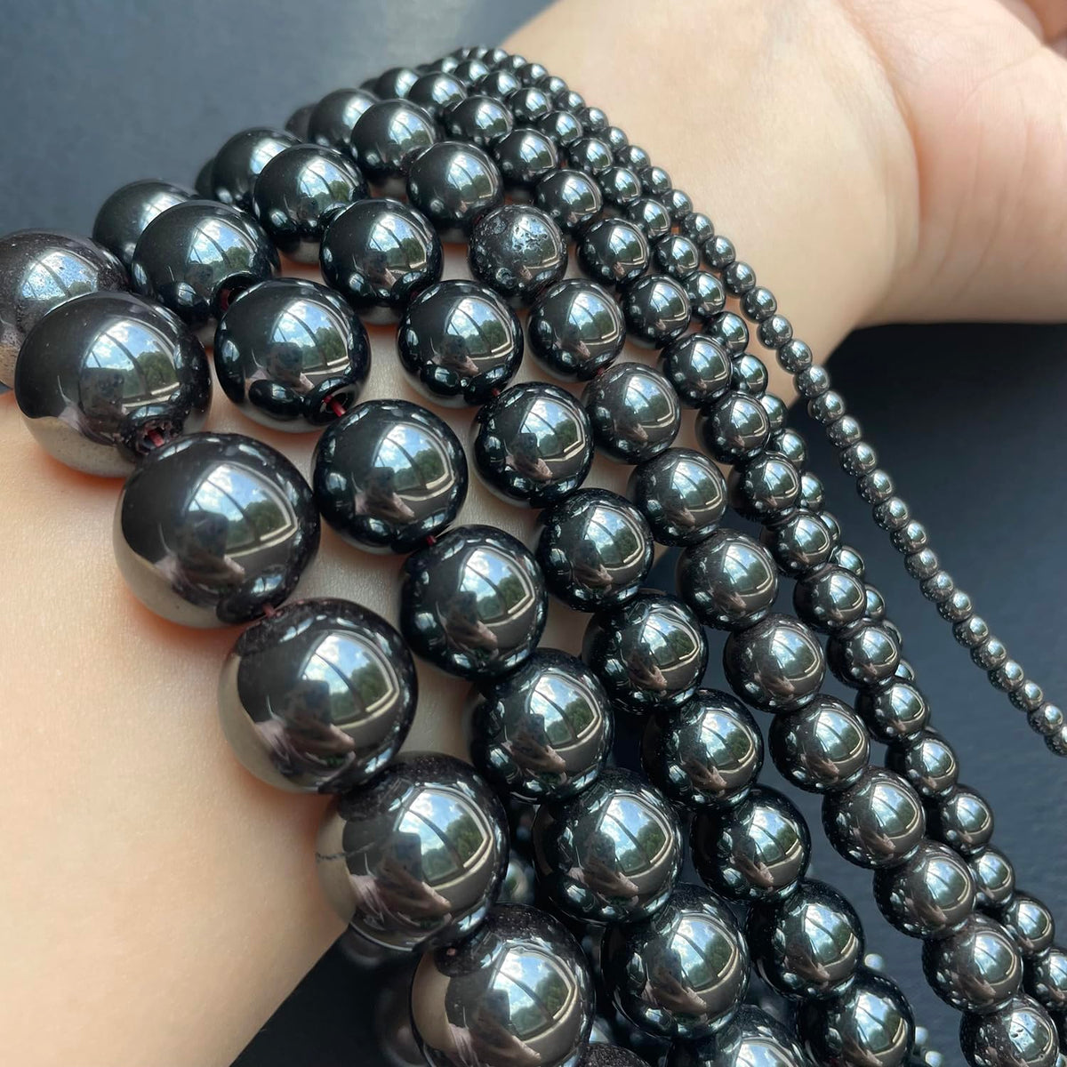 8mm Black Hematite Natural Stone Beads Round Loose Beads for Jewelry Making Yochus DIY Beads Bracelet Necklace