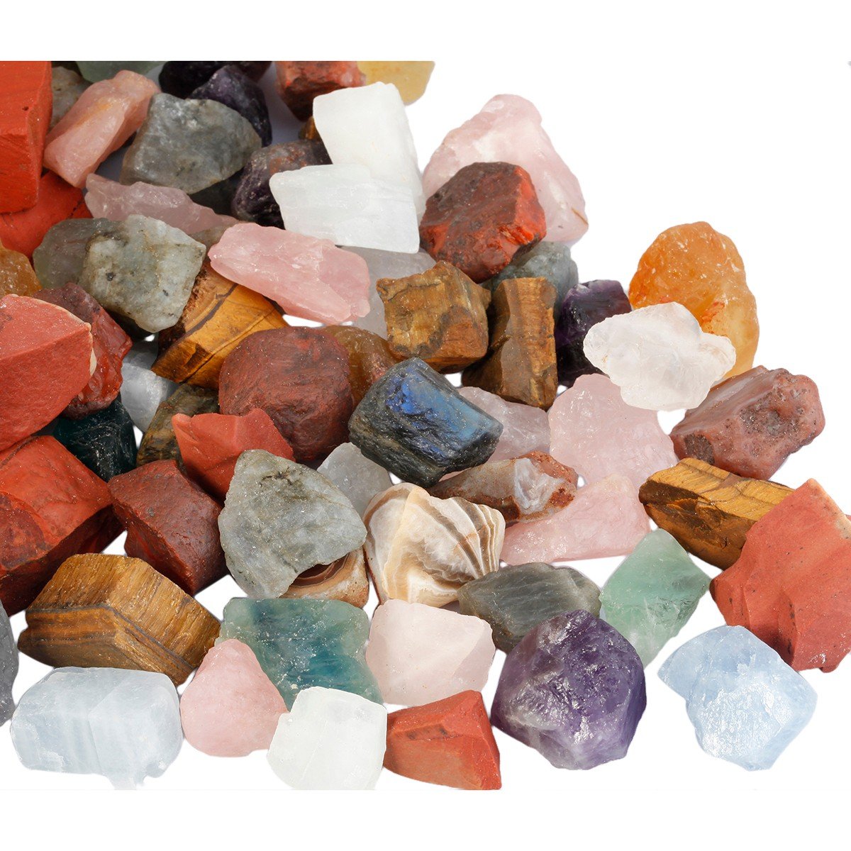 rockcloud 1 lb Natural Healing Crystal for Cabbing,Tumbling,Cutting,Lapidary,Polishing,Reiki Crytsal Healing,Assorted Stones