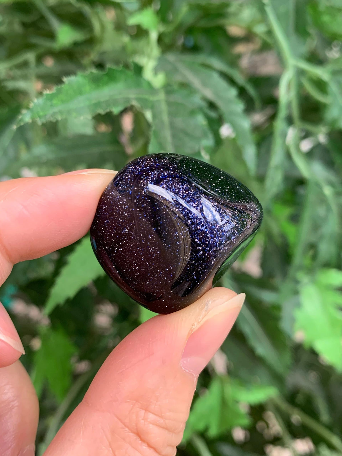 GAF TREASURES 5 Pcs Blue Goldstone Tumbled Stones, Polished Blue Goldstone Gemstone, Blue Goldstone Healing Crystals (Blue Goldstone)