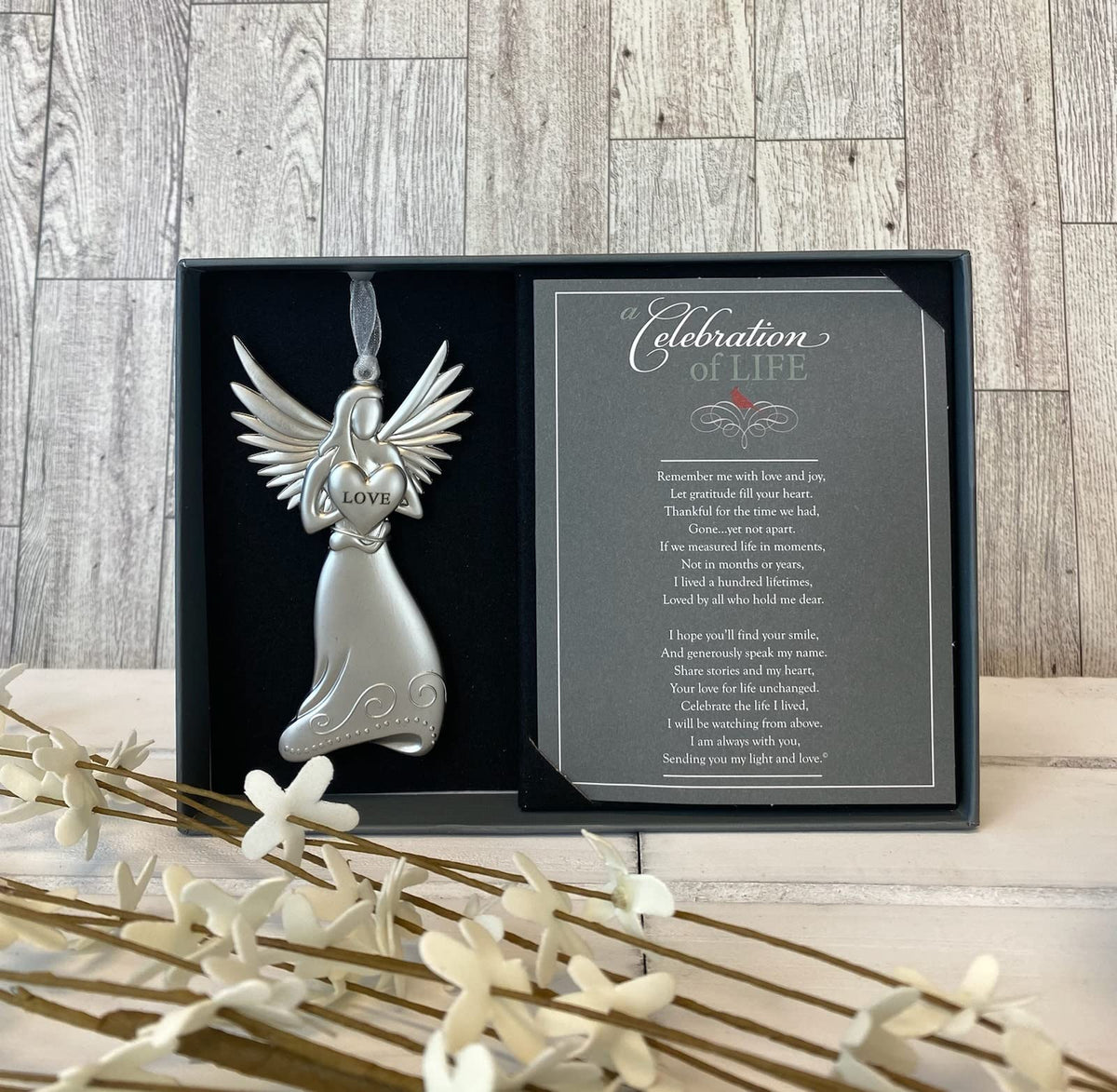 Memorial/Remembrance Angel Ornament with Celebration of Life Poem-Sympathy Gift for Loss of Loved One/Memorial Ornament in Memory of Lost Loved Ones/Bereavement Gift for Loss of Mom/Dad/Sibling/Friend