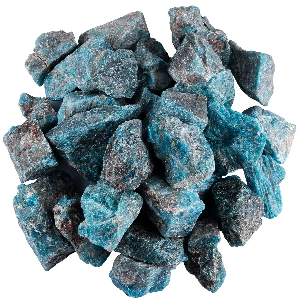 rockcloud 1 lb Natural Healing Crystal for Cabbing,Tumbling,Cutting,Lapidary,Polishing,Reiki Crytsal Healing, Blue Apatite