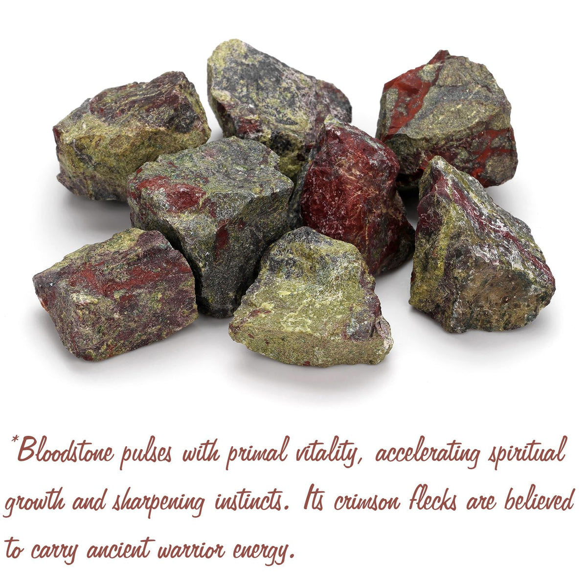 GolbalJew Bloodstone Natural Raw Crystals 2PCS Healing Crystal Stones 1.2-2.0” Reiki Healing Gemstones for Meditation Chakra Balance Home Decor