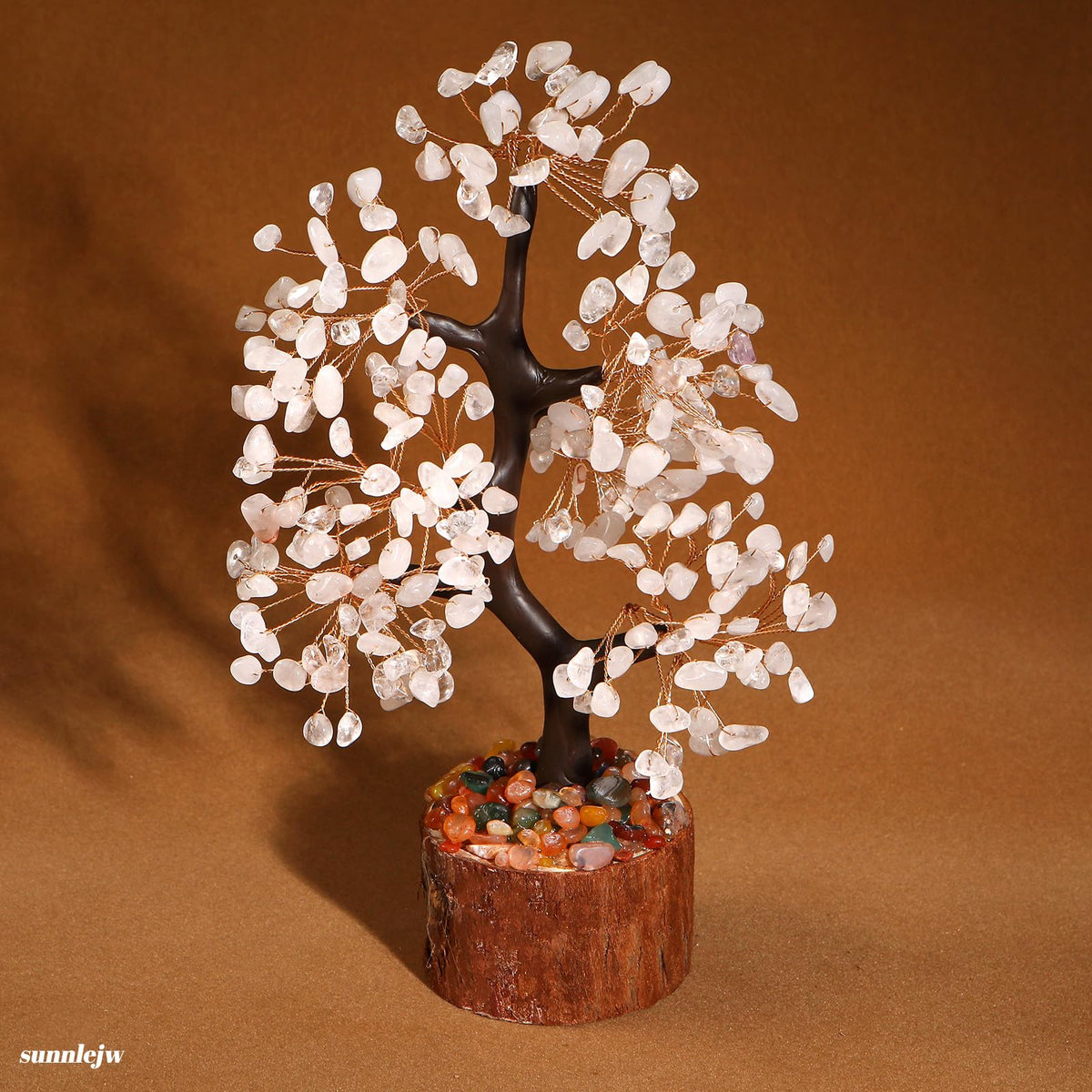 Clear Quartz Crystal Tree of Life for Home, Office, and Desk Decor，Handmade Bonsai for Clearity, Healing Crystals Money Tree，Perfect Concentration Gifts for Mom and Sister Friend