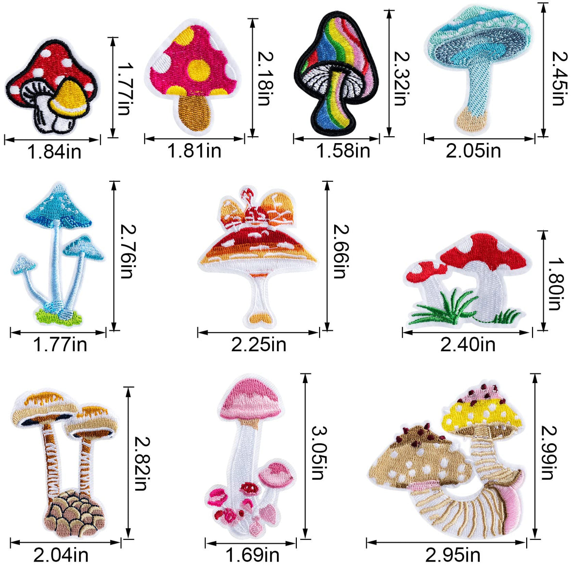 PAGOW 30Pcs Mushroom Patches Iron on for Clothing, Mini Mushroom Stickers Nature Patches Suitable for Clothes Dress Hat Pants Shoes Curtain, DIY Mushroom Embroidery Patch Sewing Craft Decoration