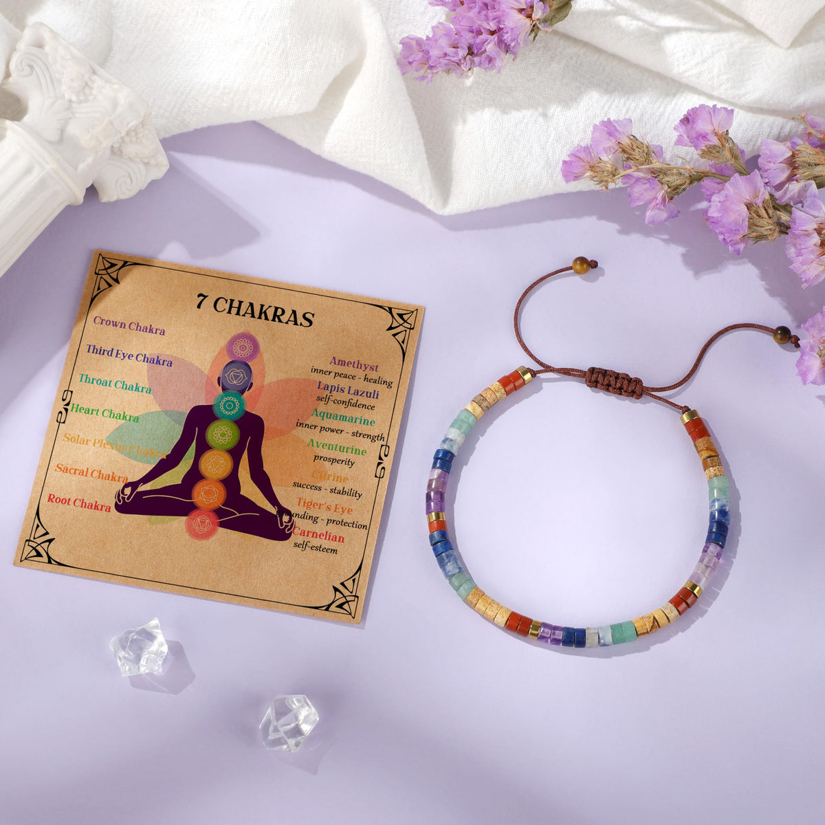 JoycuFF Chakra Bracelets for Women Crystals and Healing Stones Bracelets Crystals Healing Bracelet for Women Christmas Gifts for Woman Spiritual Anxiety Relief Items Bracelets for Woman