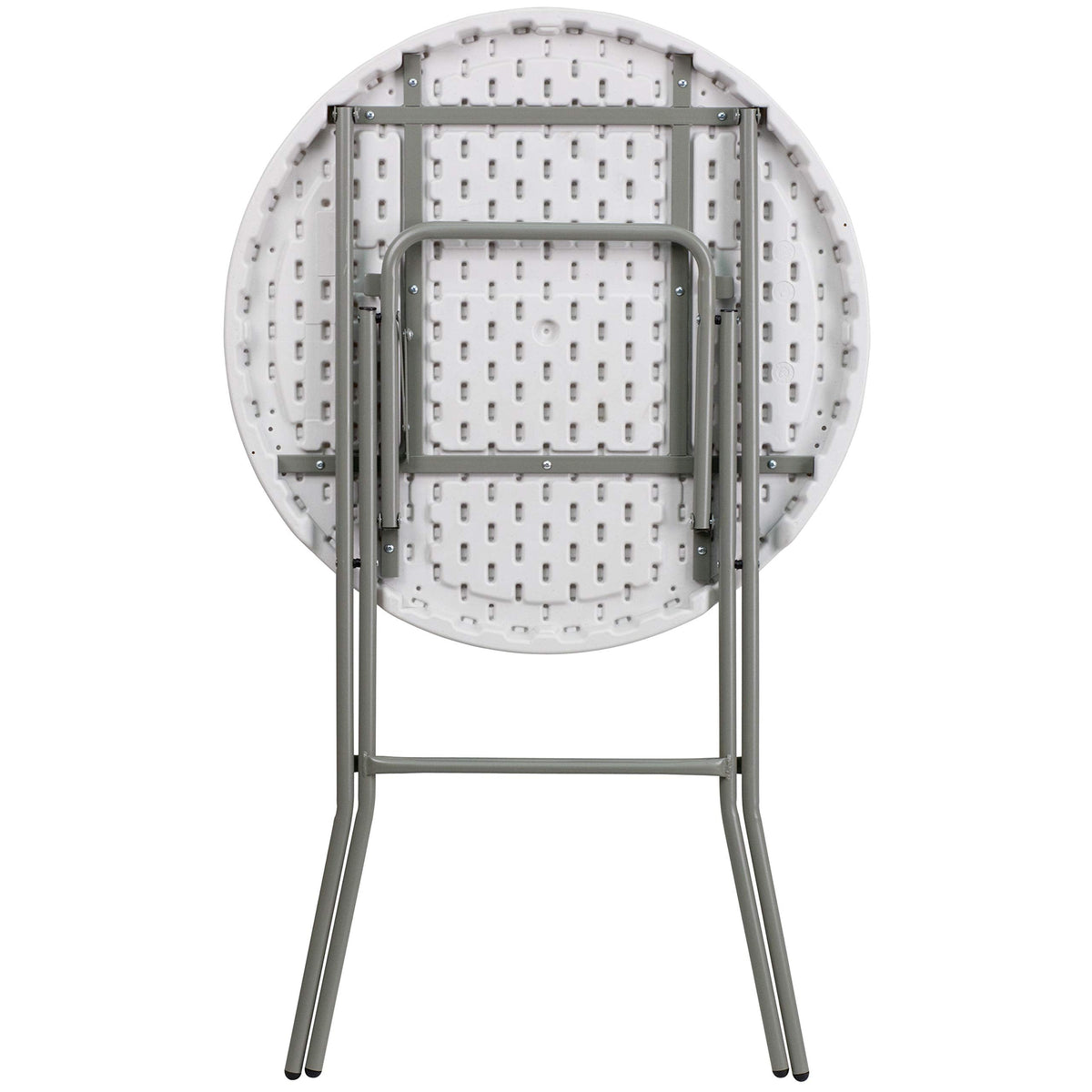Flash Furniture 32" Round Folding Bar Height Tables for Parties and Commercial Events, Indoor/Outdoor Plastic Bar Height Folding Tables, Set of 4, White